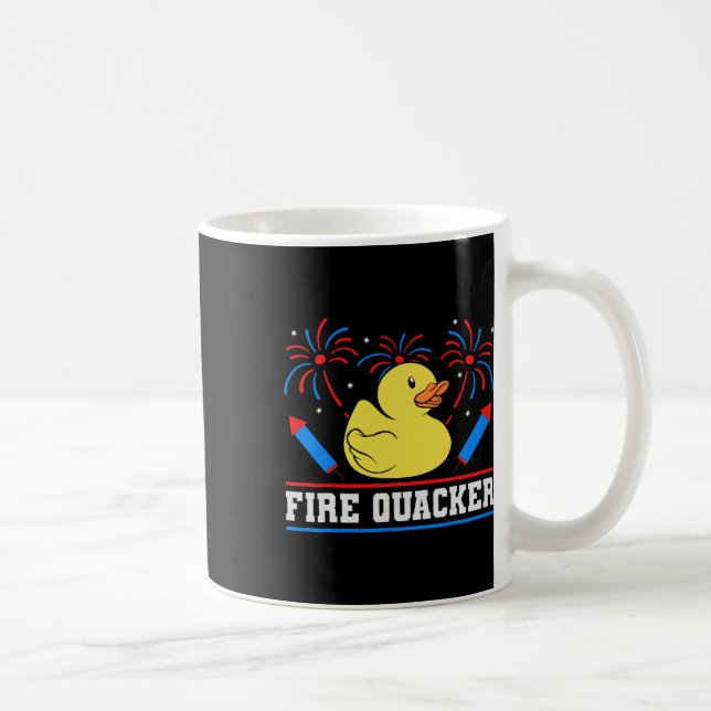 Fire Quacker Rubber Duck 4th Of July Firework  Coffee Mug (Right)