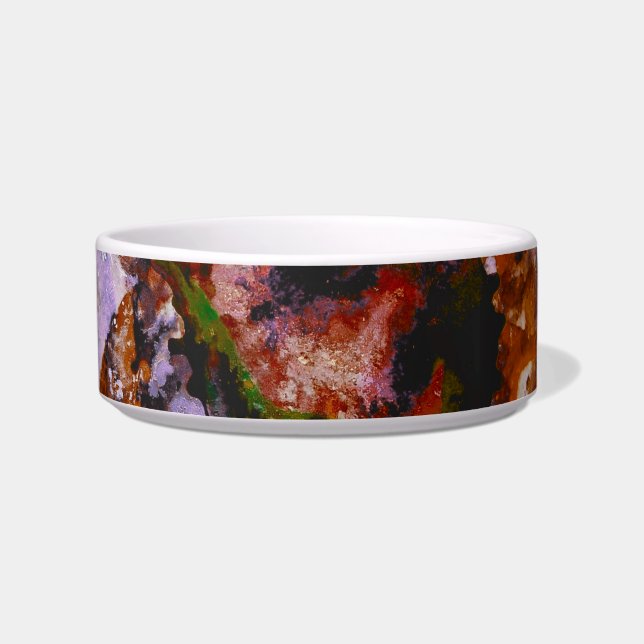 Fire Quartz Crystal Geode Marble Abstract Bowl (Front)