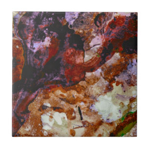 Fire Quartz Crystal Geode Marble Abstract Ceramic Tile
