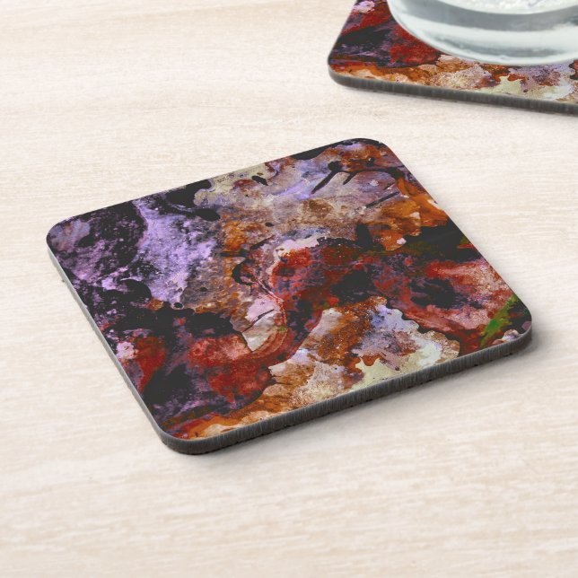 Fire Quartz Crystal Geode Marble Abstract Coaster (Left Side)