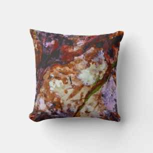 Fire Quartz Crystal Geode Marble Abstract Cushion