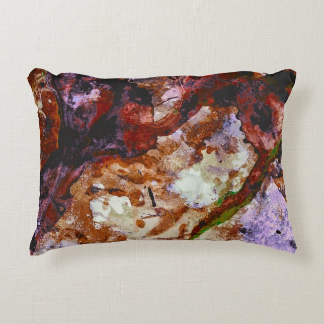 Fire Quartz Crystal Geode Marble Abstract Decorative Cushion (Front)