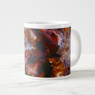 Fire Quartz Crystal Geode Marble Abstract Large Coffee Mug