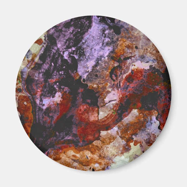 Fire Quartz Crystal Geode Marble Abstract Magnet (Front)