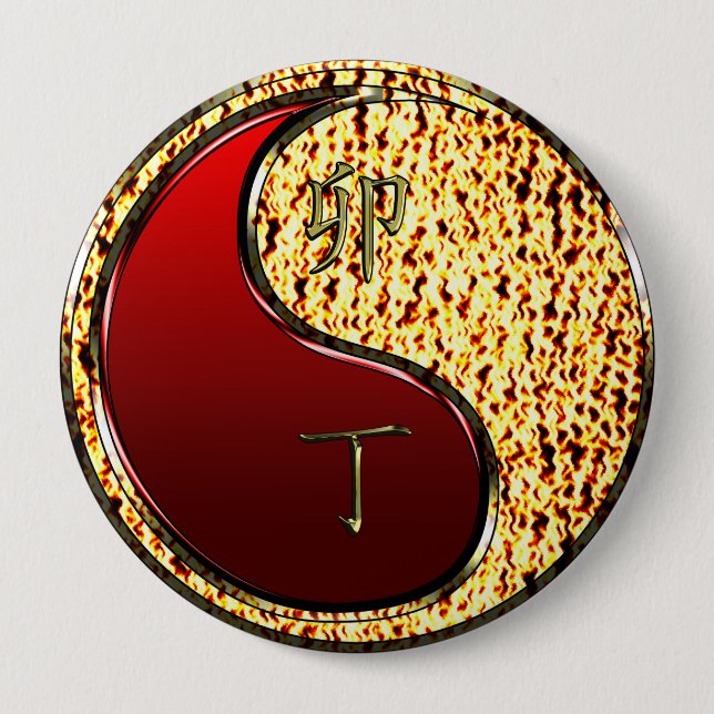 Fire Rabbit 10 Cm Round Badge (Front)