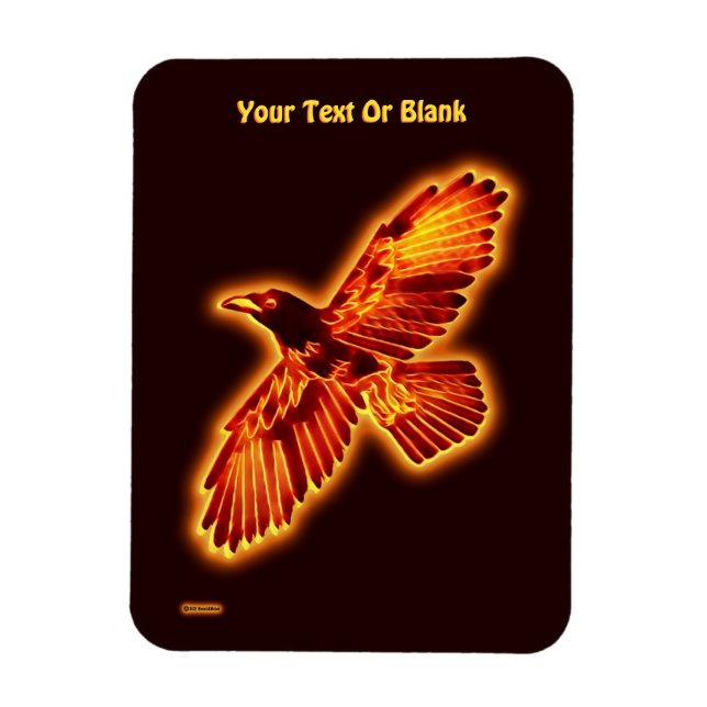 Fire Raven Magnet (Vertical)