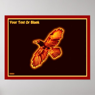 Fire Raven Poster