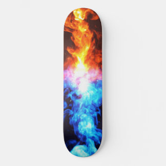 Fire Red and Blue Skateboard