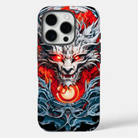 Fire Red Flame Mythical Dragon Head