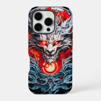 Fire Red Flame Mythical Dragon Head