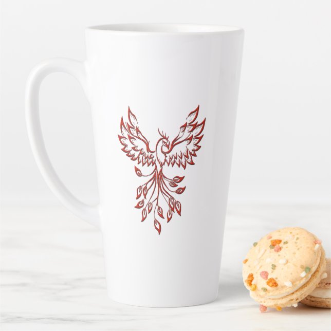 Fire Red Phoenix Latte Mug (In Situ)