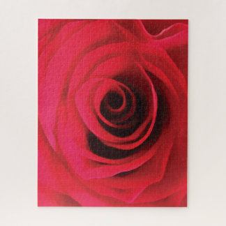 Fire red rose bud floral detail jigsaw puzzle