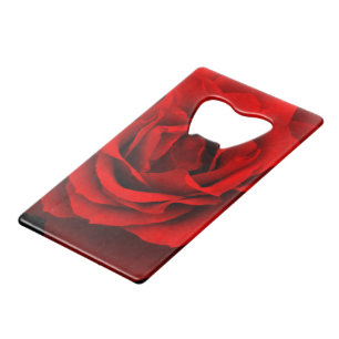 Fire Red Rose-Credit Card Bottle Opener