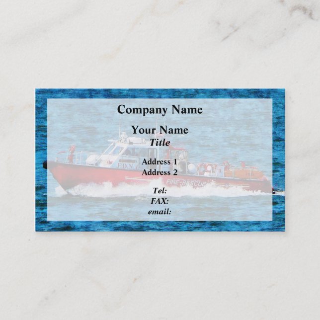 Fire Rescue Boat Business Card (Front)