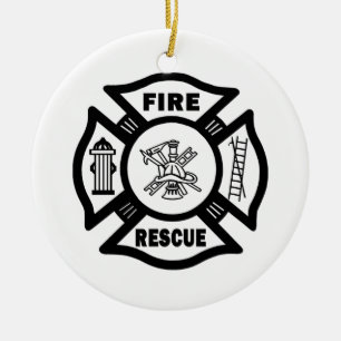 Fire Rescue Ceramic Ornament