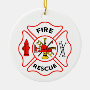 fire rescue ceramic ornament