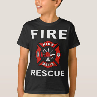 FIRE RESCUE FIRE FIGHTER FIREMAN  YOUTH ADULT BOYS T-Shirt
