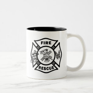 Fire Rescue Firefighters Two-Tone Coffee Mug