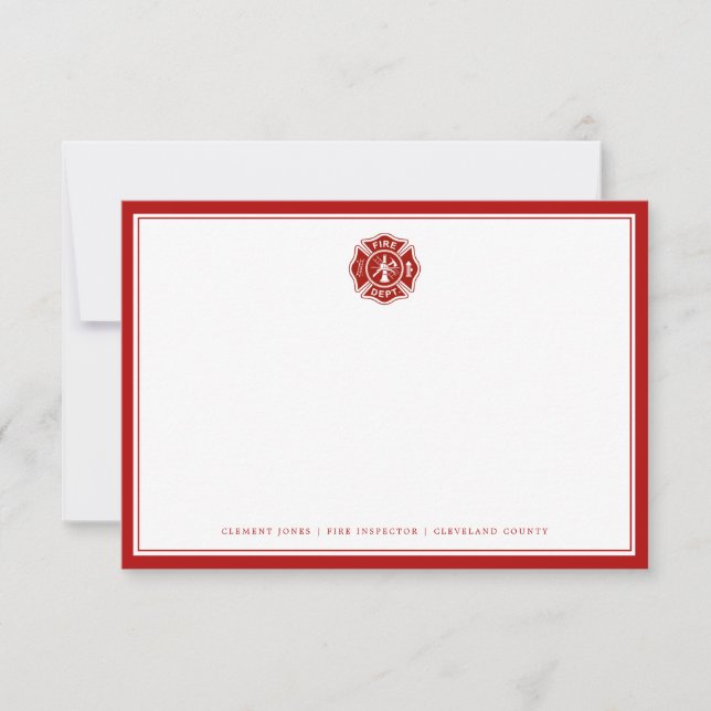 Fire Rescue | Maltese Cross | Red Backed Card (Front)