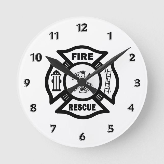 Fire Rescue Round Clock (Front)