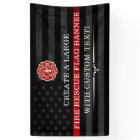 Fire Rescue Themed American Flag Dark Backdrop