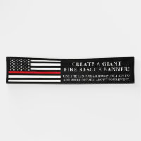 Fire Rescue Themed American Flag Long
