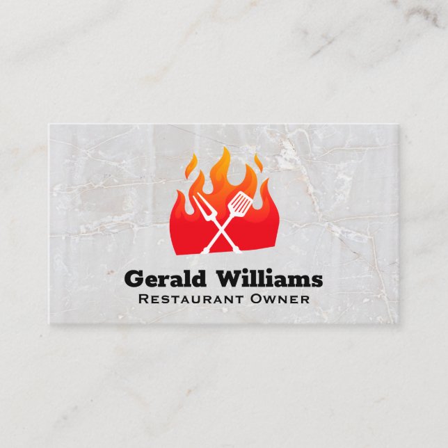 Fire | Restaurant | Cooking Business Card (Front)