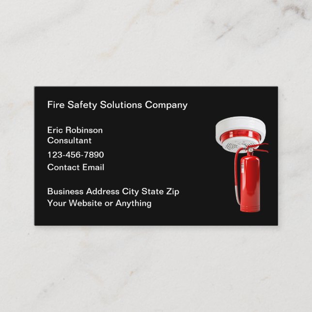 Fire Safety Theme Business Cards (Front)