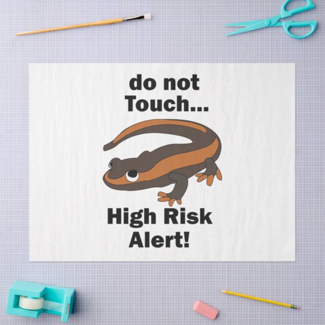 Fire Salamander Do Not Touch High Risk Alert Funny Tissue Paper (Craft)