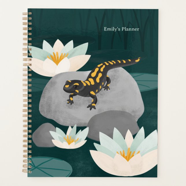 Fire Salamander Midnight Pond Personal Planner (Front)