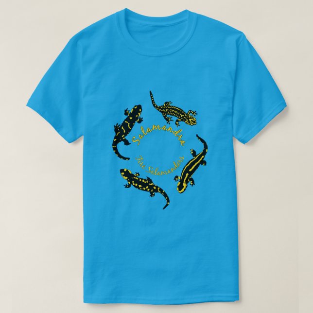 Fire Salamanders in a ring (Coloured Logo) T-Shirt (Design Front)