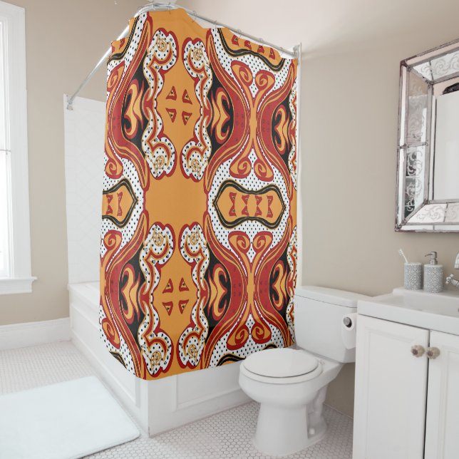 Fire Shower Curtain (In Situ)