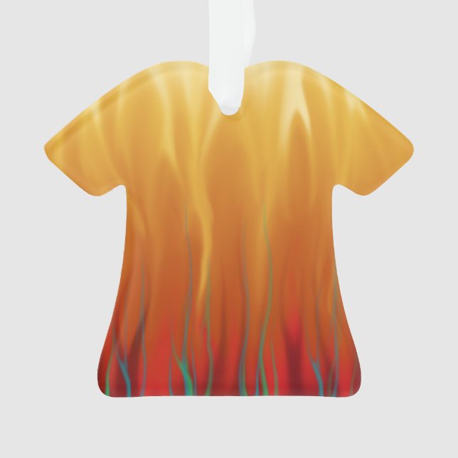 Fire - Simulated Flames Abstract Art Ornament (Front)