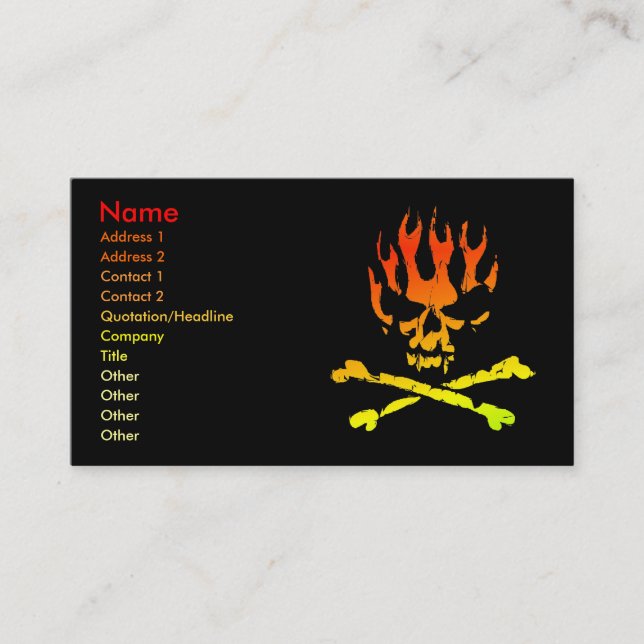 Fire Skull Business/ Profile Card (Front)