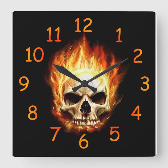 Fire Skull Clock (Front)