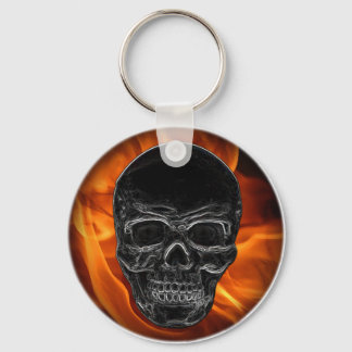Fire Skull Key Ring