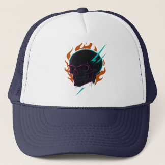 fire skull trucker hat