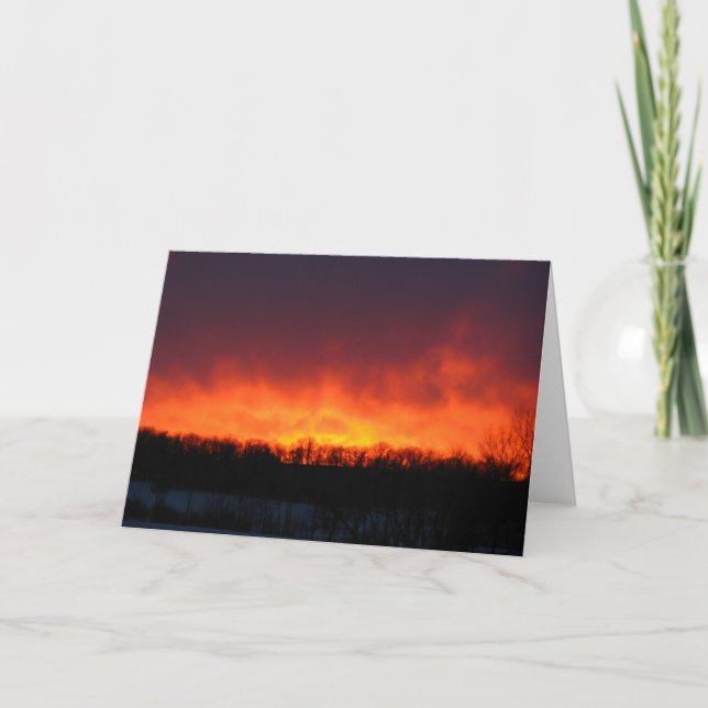 Fire Sky Greeting Card (Front)
