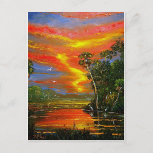 Fire Sky Sunset Postcard
