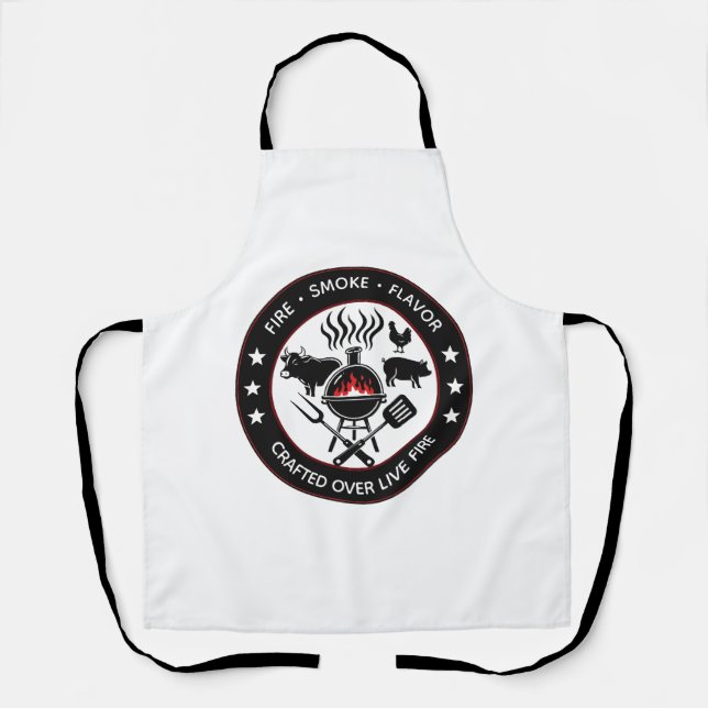 Fire Smoke Flavour BBQ Grill Emblem Apron (Front)