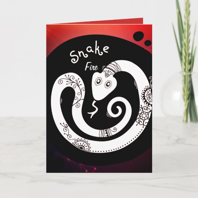 Fire Snake Birthday Card (Front)