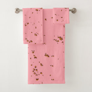 Fire Sparks Overlay Your Photo Blush Pink Bath Towel Set