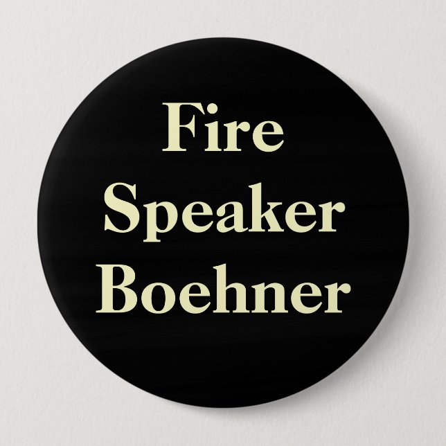 Fire Speaker Boehner 10 Cm Round Badge (Front)