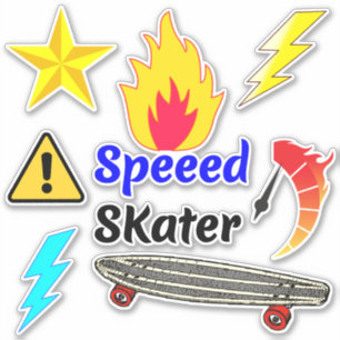 Fire Speed Skateboard Stickers (Skate Designs)