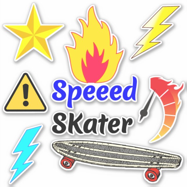 Fire Speed Skateboard Stickers (Skate Designs) (Front)
