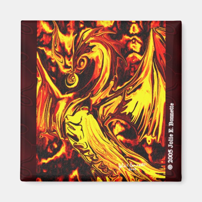Fire Spirit Square Magnet (Front)
