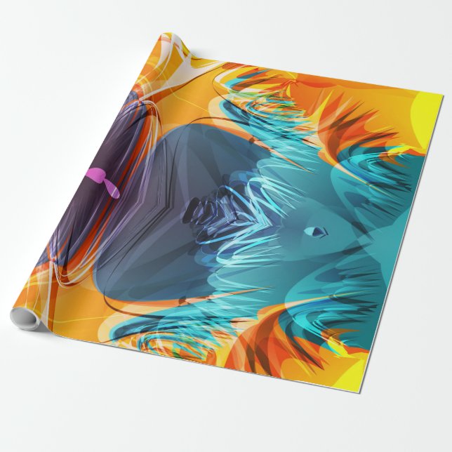 Fire Splash  Wrapping Paper (Unrolled)