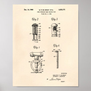Fire Sprinkler Head 1965 Patent Art - Old Peper Poster