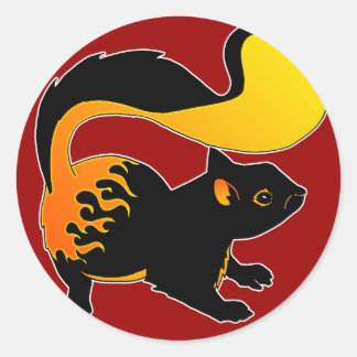 Fire Squirrel Classic Round Sticker