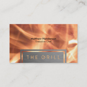 Fire Stainless Steel Business Card